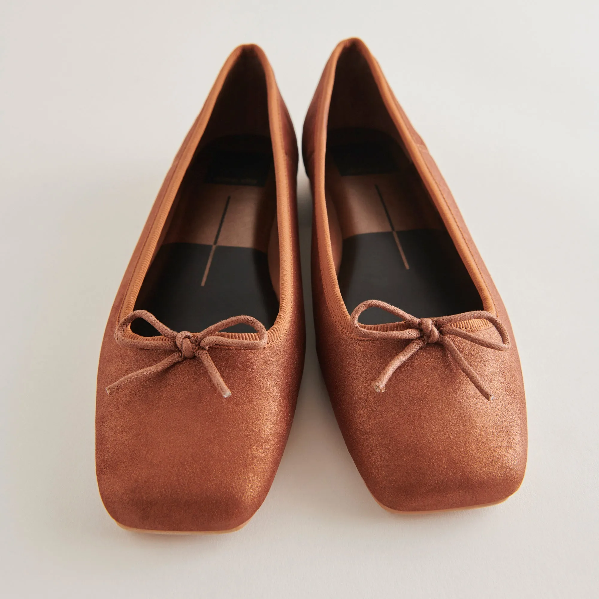 ANISA BALLET FLATS COPPER METALLIC SUEDE - re:vita