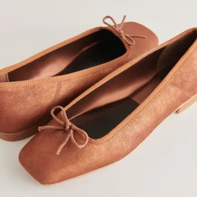 ANISA BALLET FLATS COPPER METALLIC SUEDE - re:vita