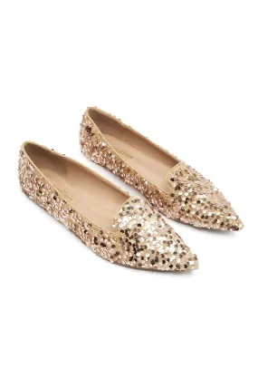 Annabelle Sequin Loafers Champagne