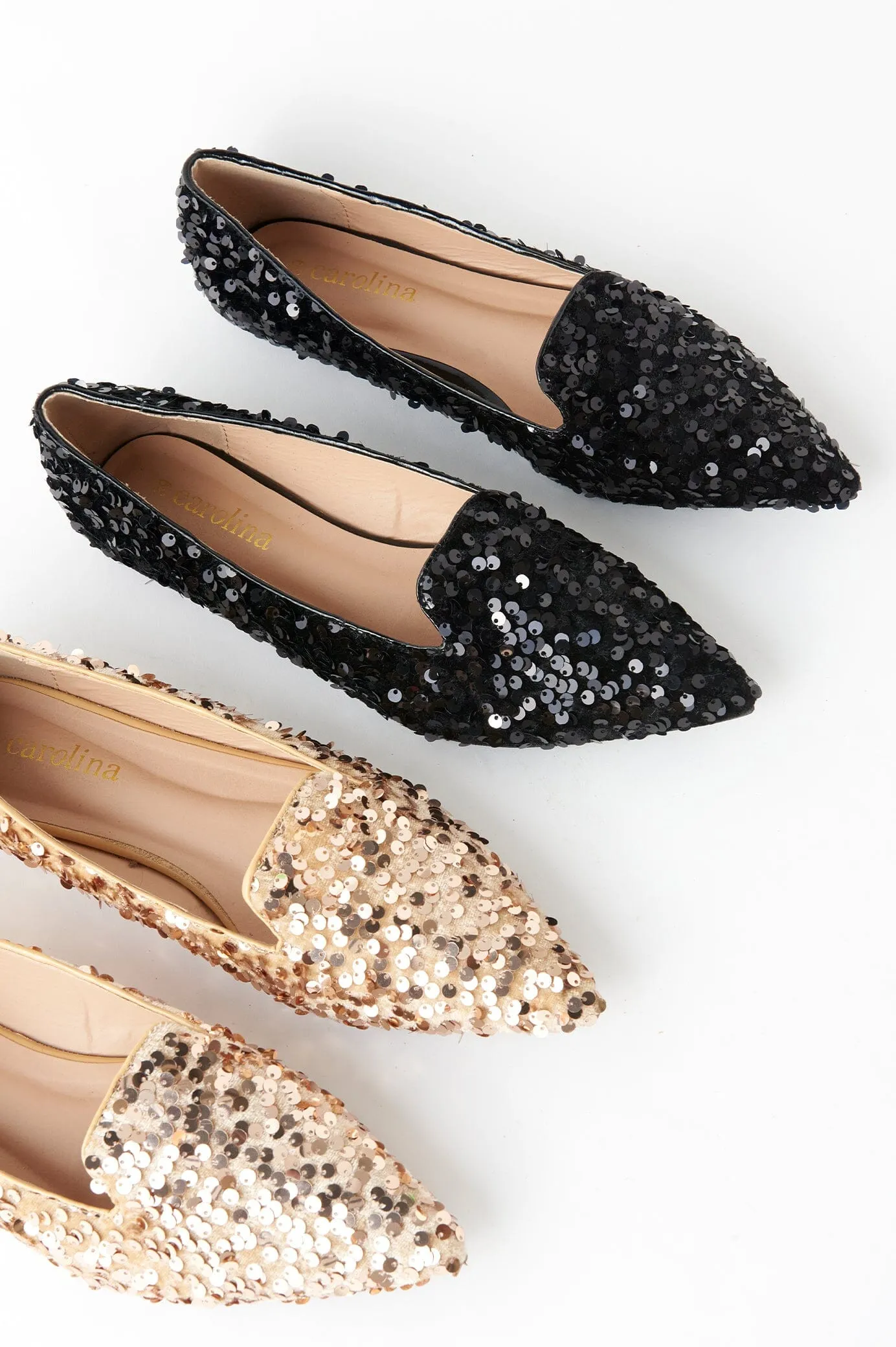 Annabelle Sequin Loafers Champagne