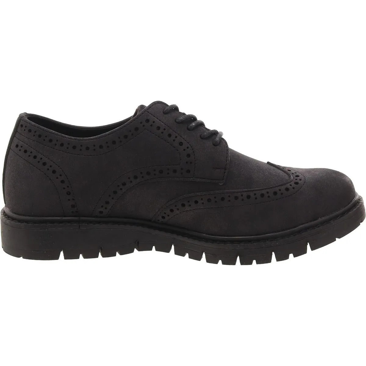 Aston Marc Mens Manti Faux Leather Wing Tip Oxfords