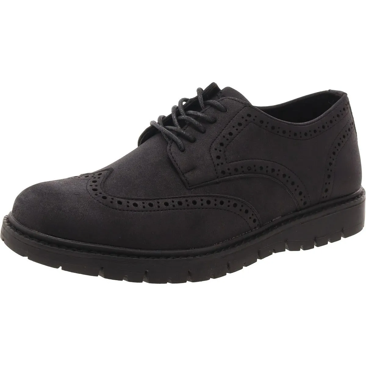 Aston Marc Mens Manti Faux Leather Wing Tip Oxfords