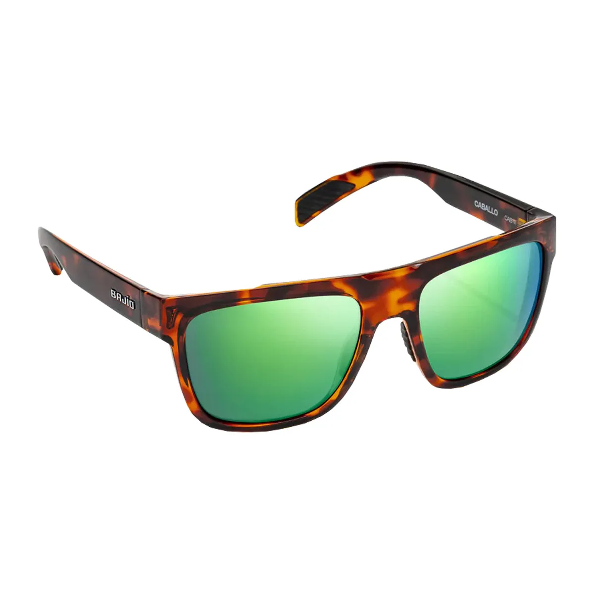 Bajio Sunglasses Caballo Brown Tortoise Gloss Green Mirror Glass