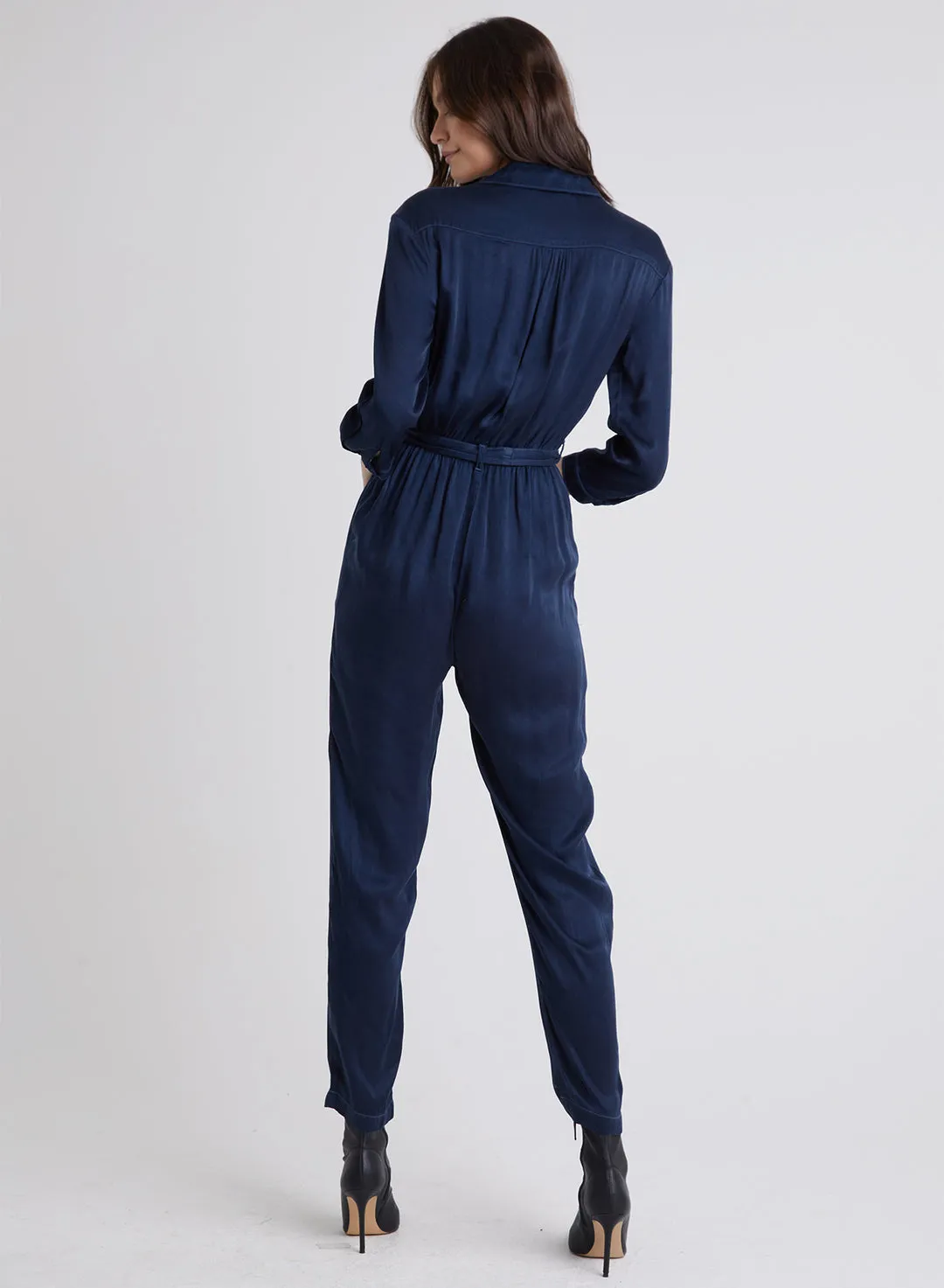 Bella Dahl Wrap Front Jumpsuit in Navy Ink