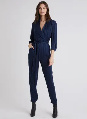 Bella Dahl Wrap Front Jumpsuit in Navy Ink