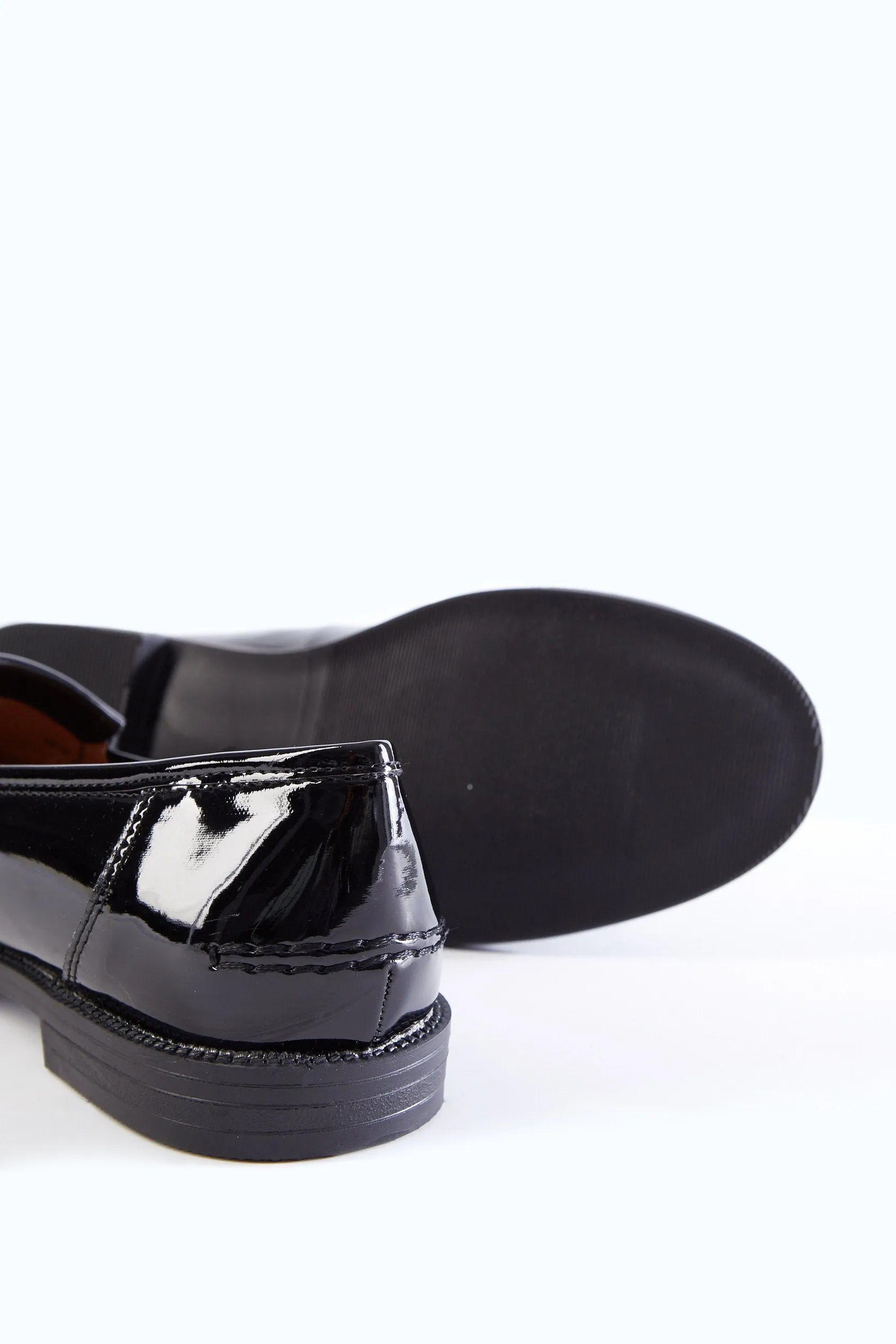 Black Flat Shiny Loafer