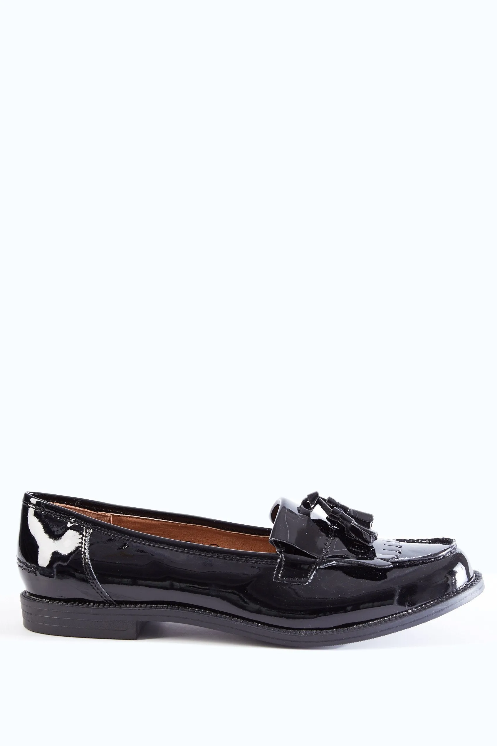 Black Flat Shiny Loafer