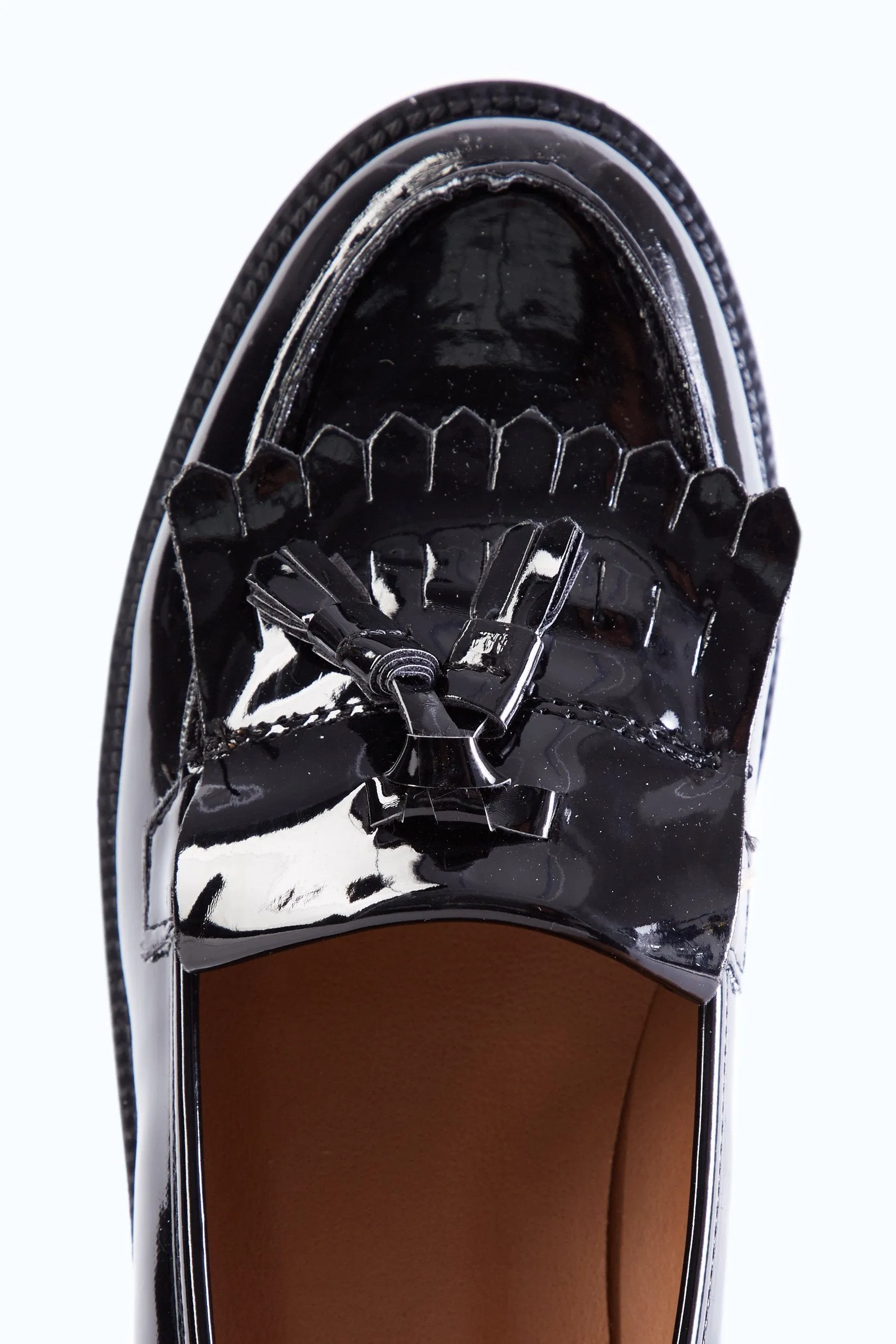 Black Flat Shiny Loafer