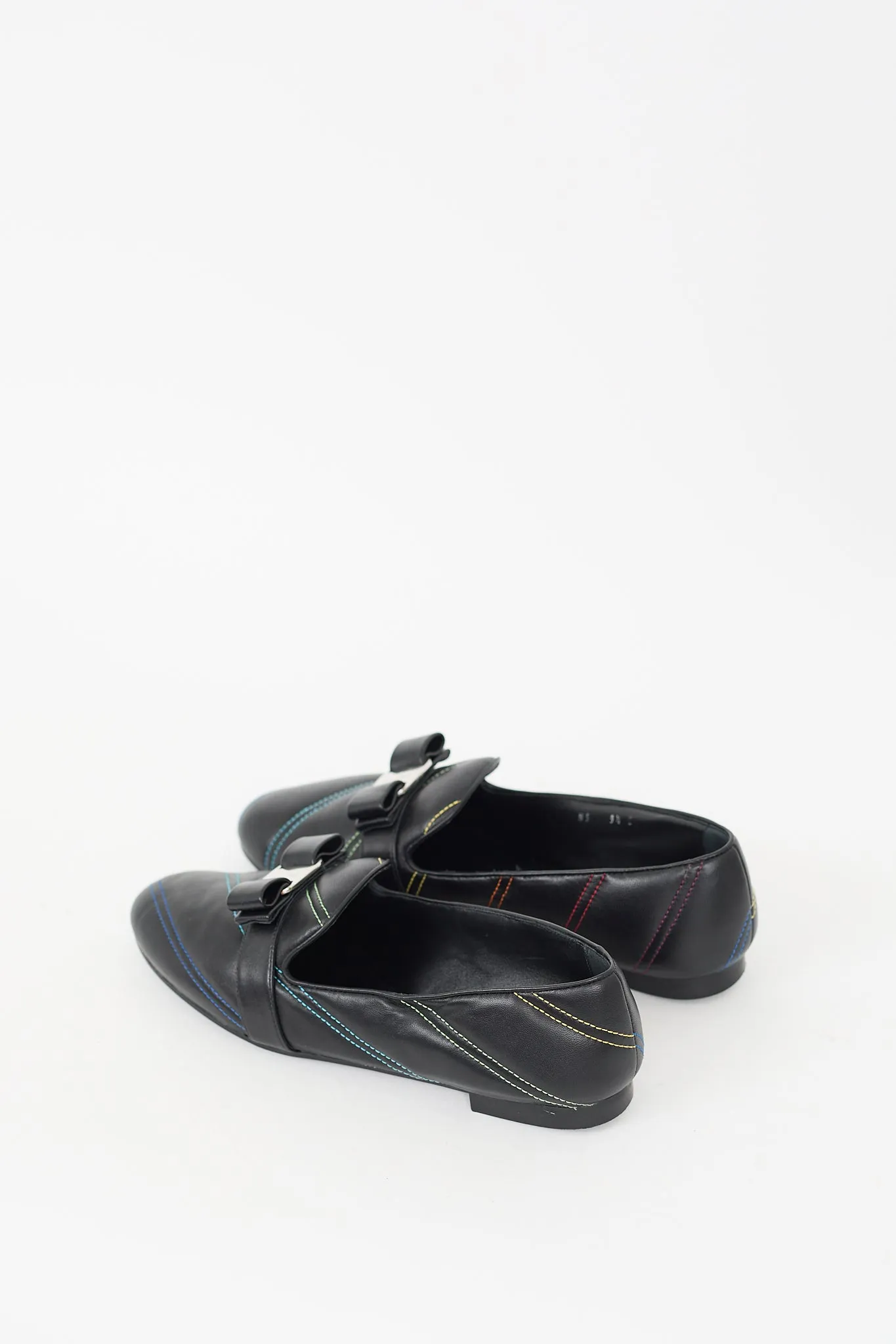 Black Leather Libby Rainbow Loafer