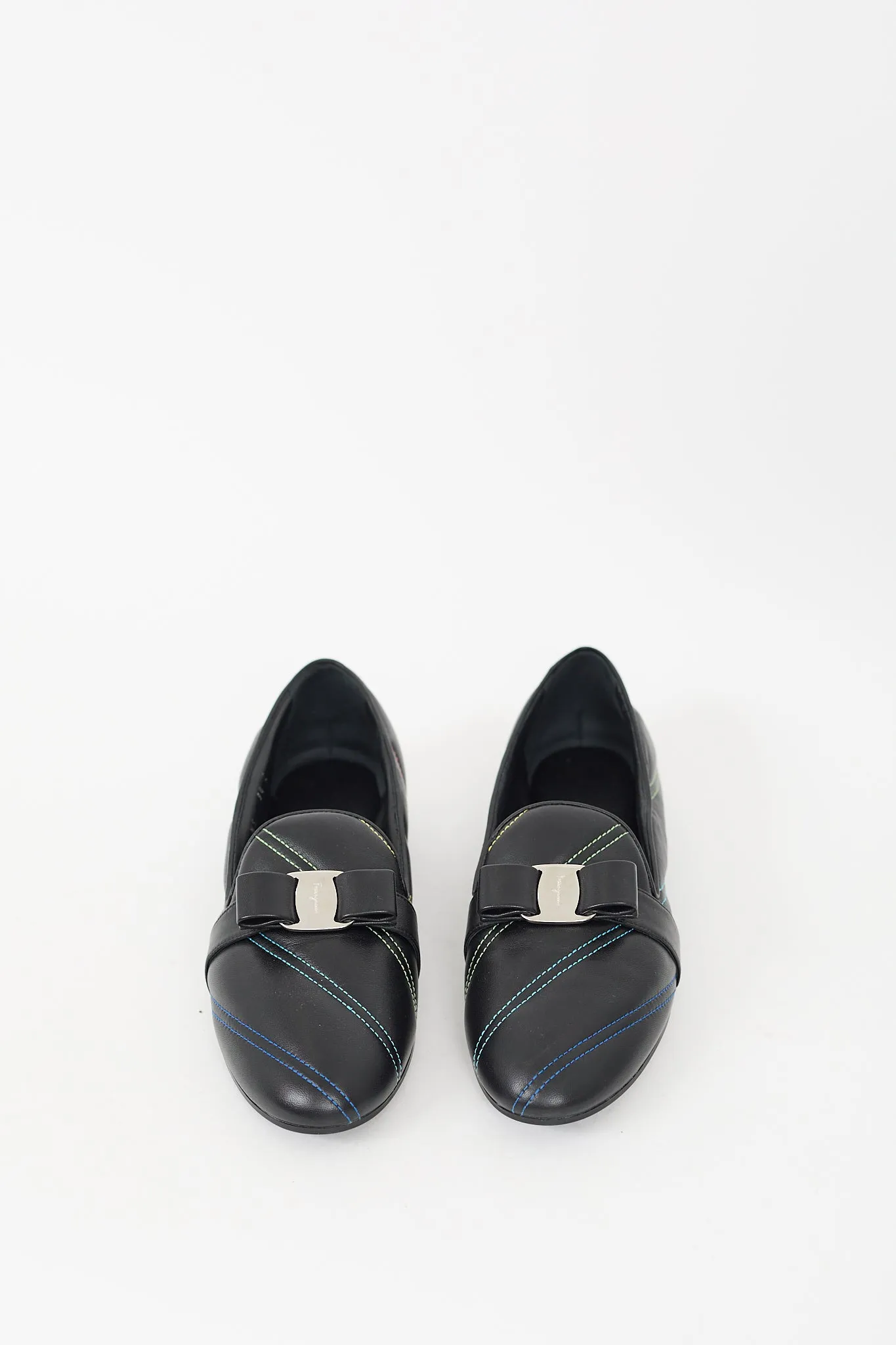 Black Leather Libby Rainbow Loafer