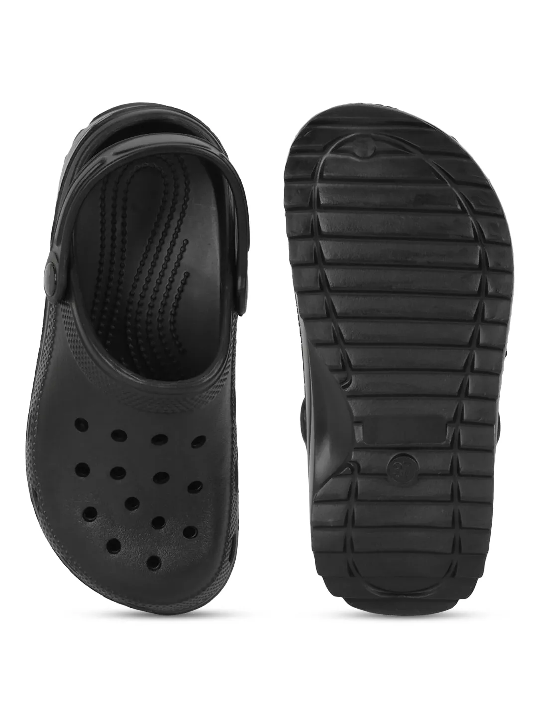 Black PU Slip-On Croc Flats (TC-EZ0129-01-BLK)