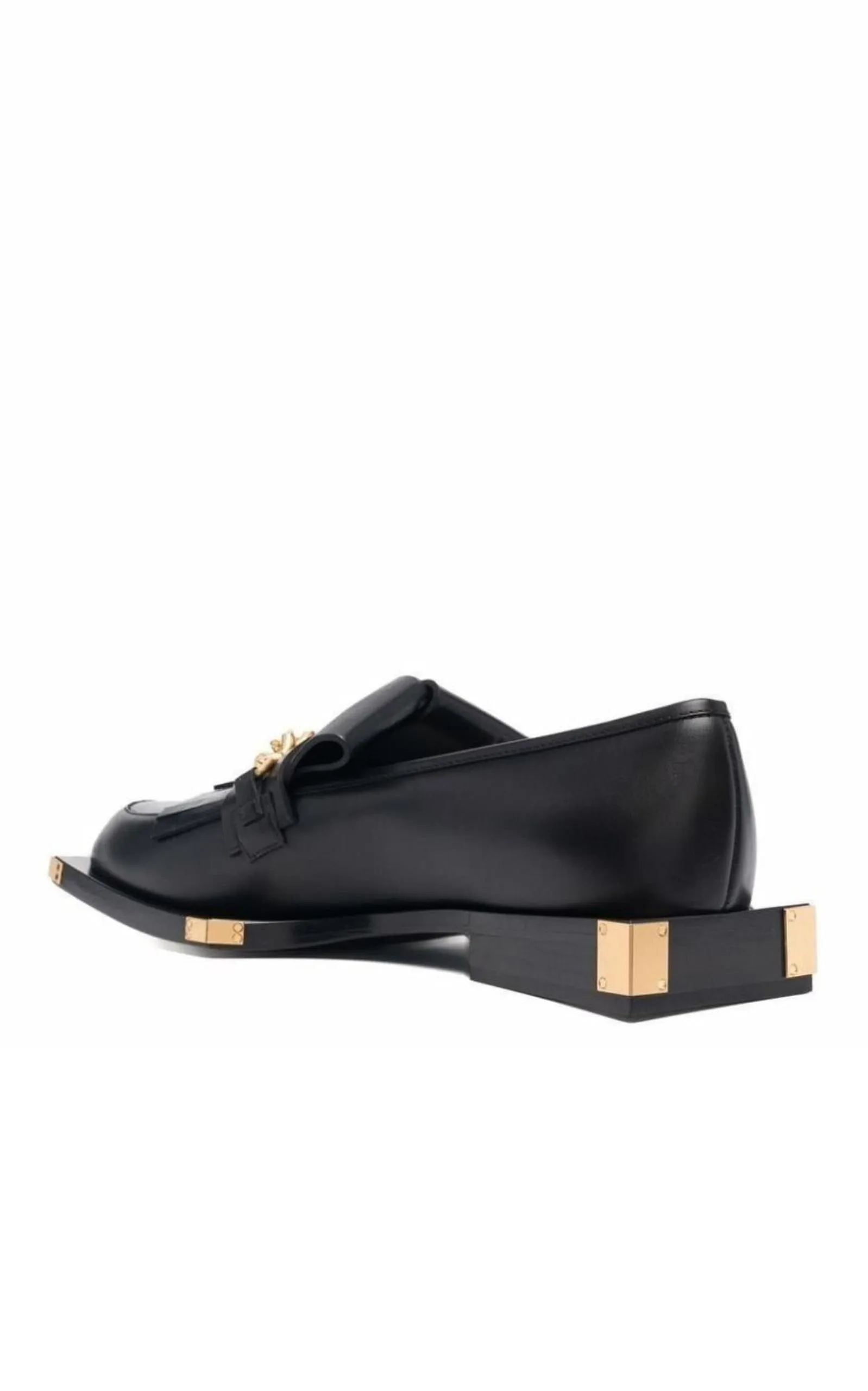 Black Tomi Leather Loafers