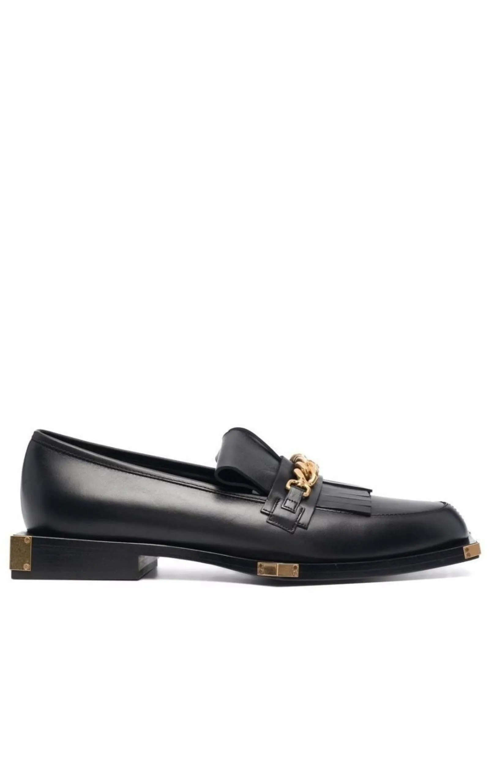 Black Tomi Leather Loafers