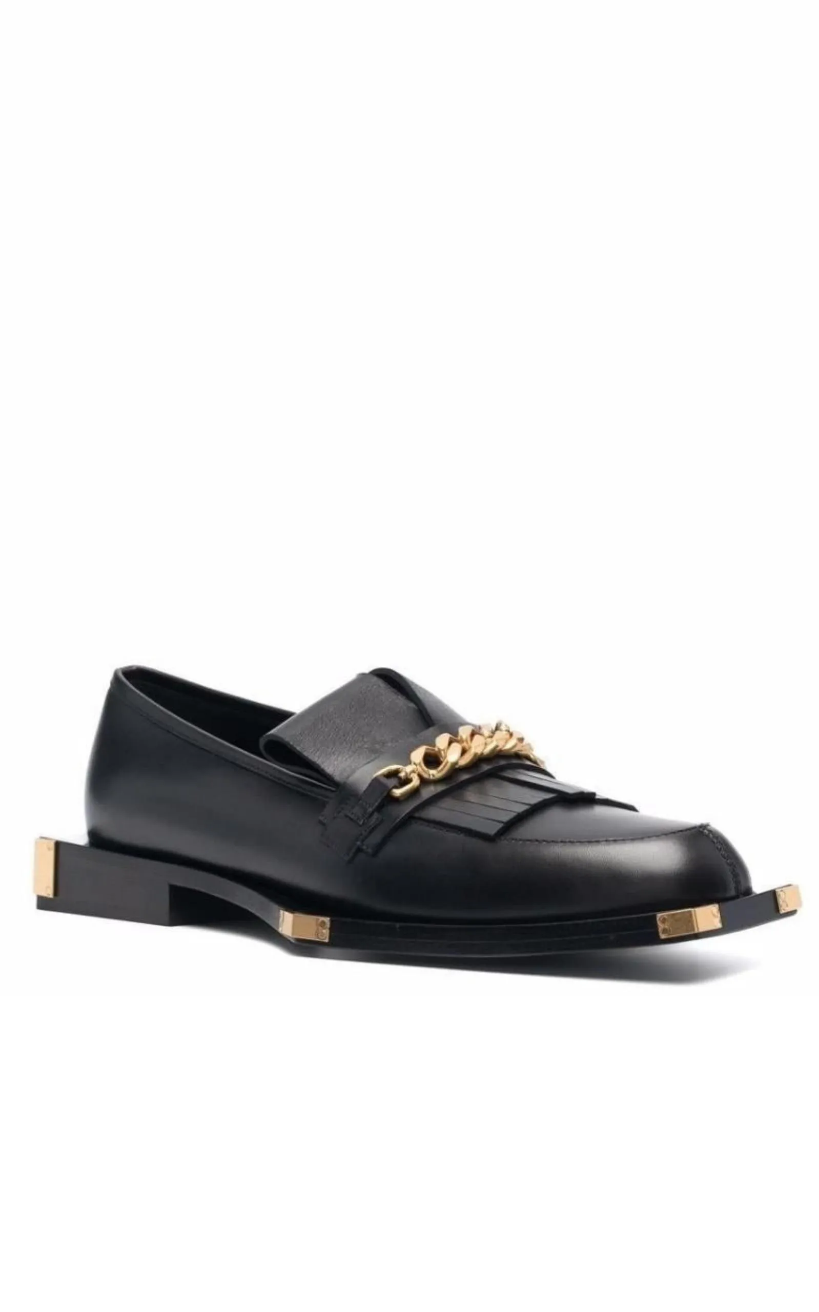 Black Tomi Leather Loafers