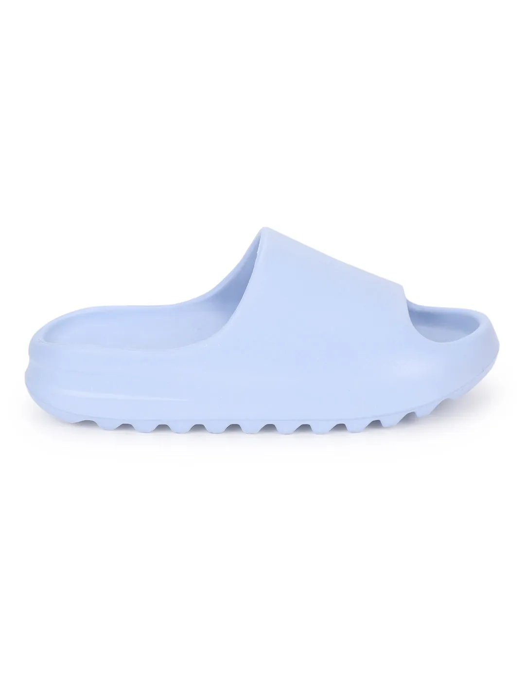 Blue PU Open Toe Slip Ons (TC-RS3091-BLU)