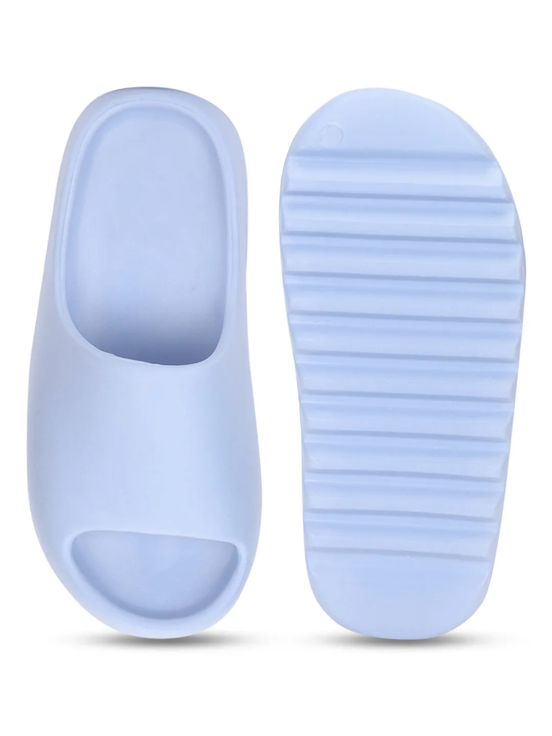 Blue PU Open Toe Slip Ons (TC-RS3091-BLU)