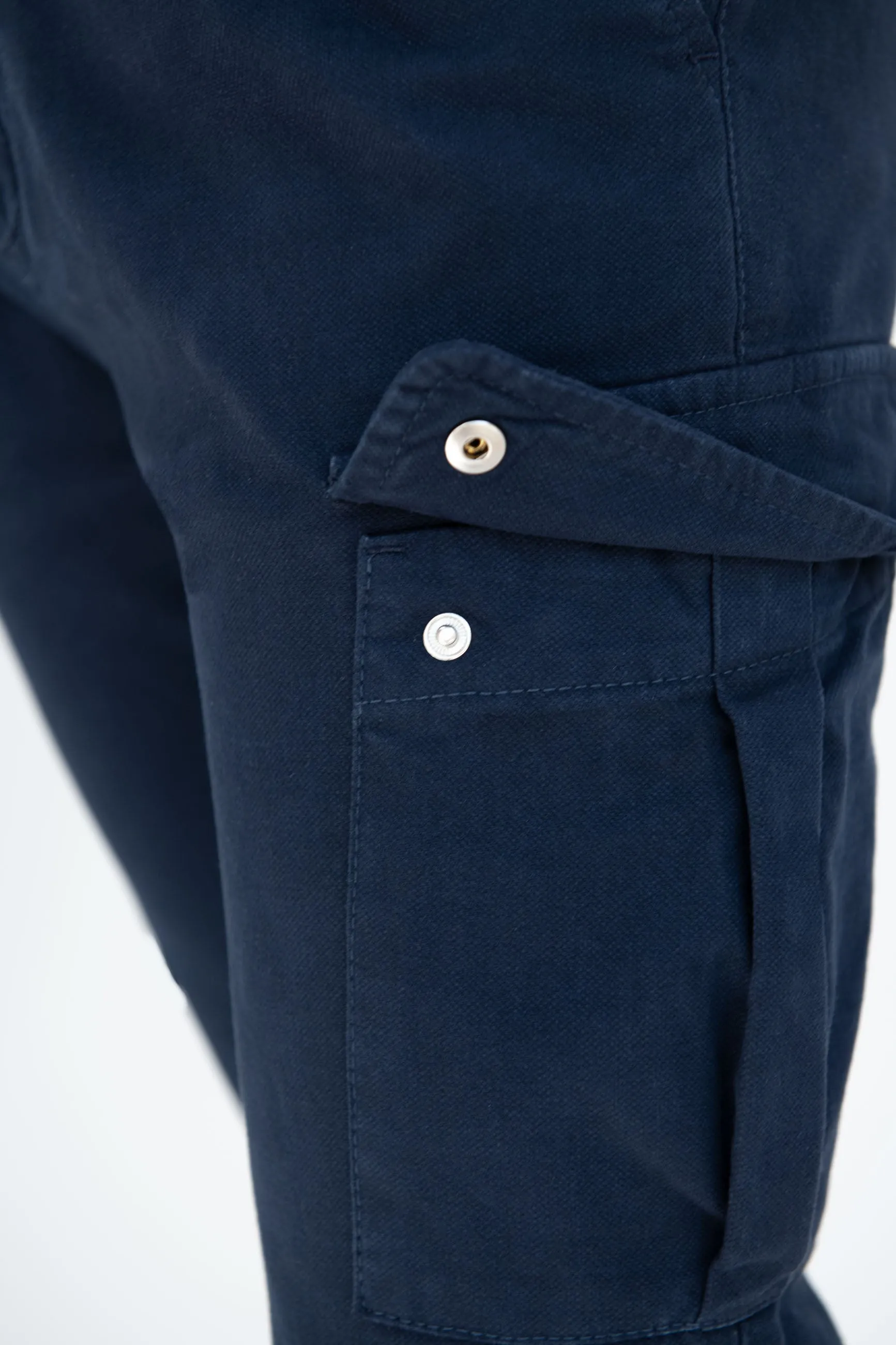 Blue stretch canvas cargo - Made in Italy