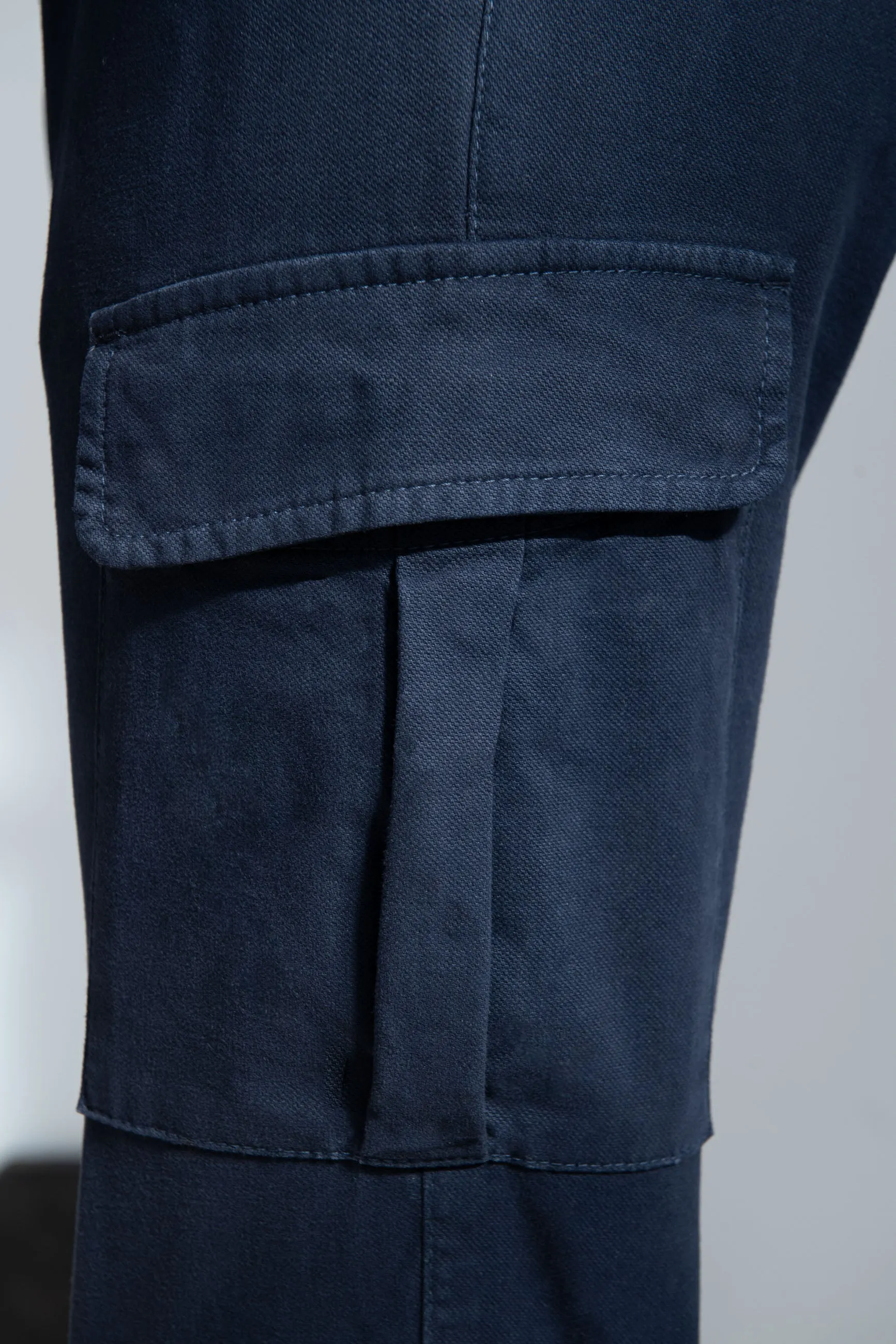 Blue stretch canvas cargo - Made in Italy