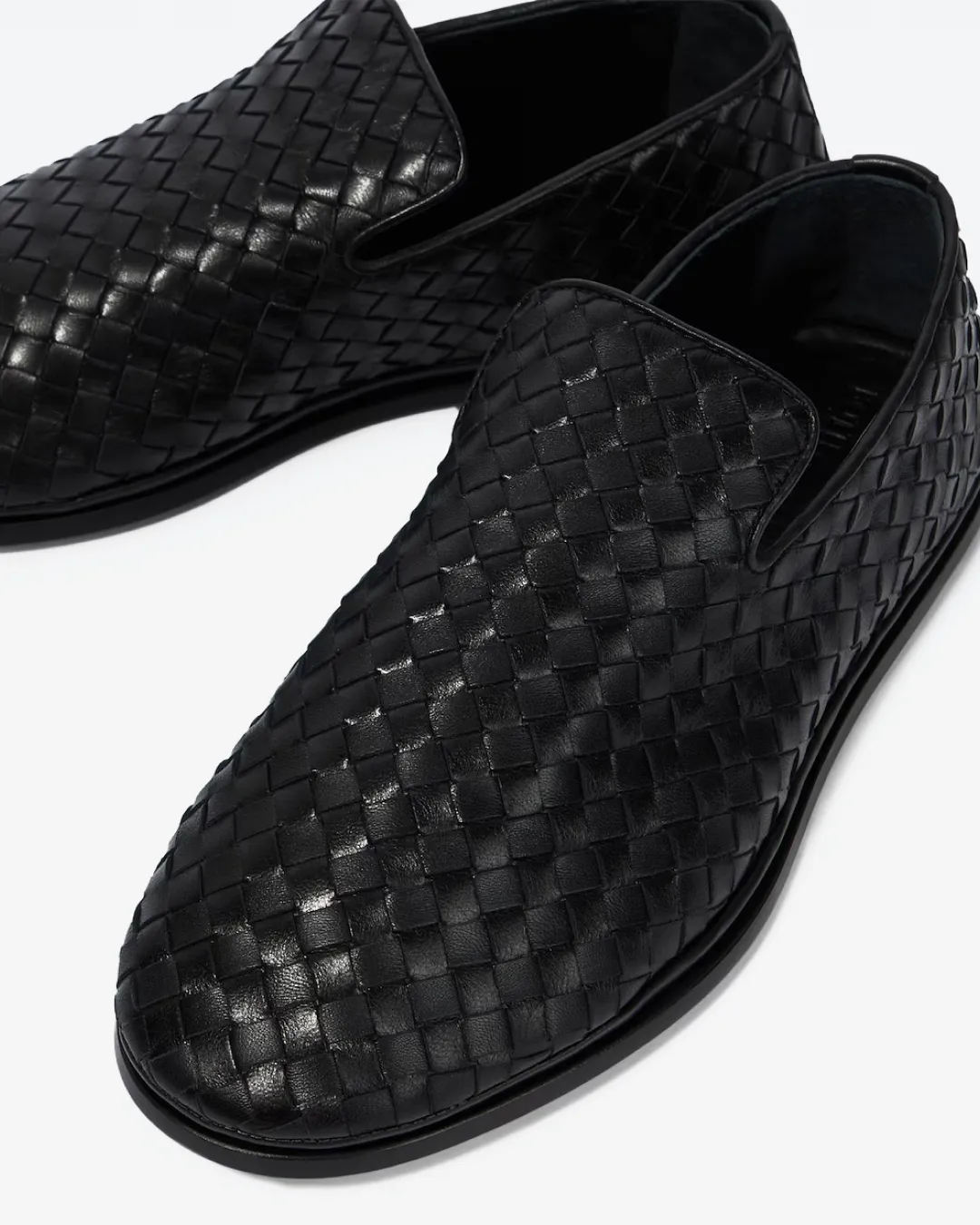 Bottega Veneta Pure Leather Woven Intrecciato Men's Foldable Loafer