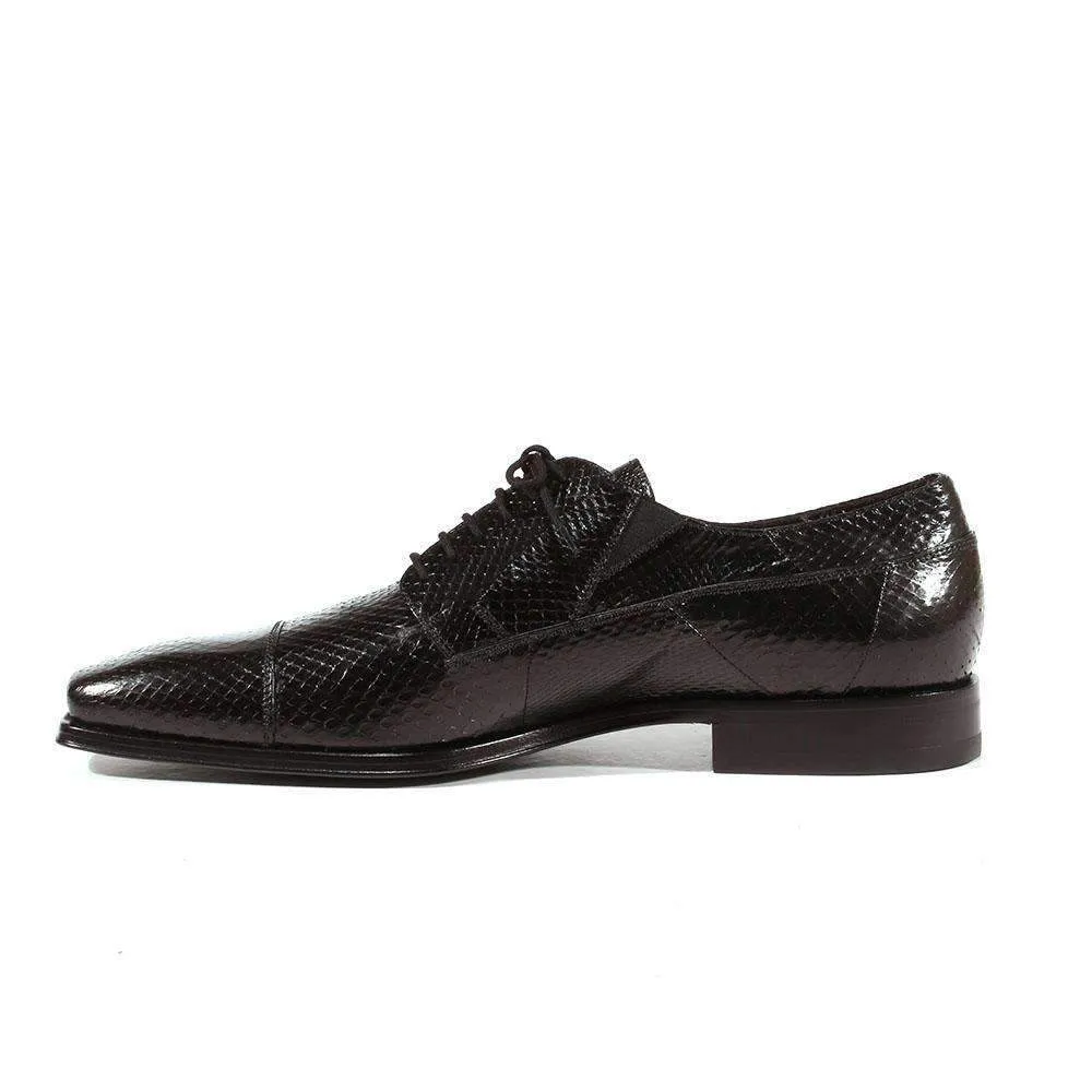 Cesare Paciotti Luxury Italian Men's Designer Shoes Ayer Lux Snake Print Black Oxfords (CPM3070)