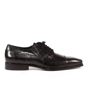 Cesare Paciotti Luxury Italian Men's Designer Shoes Ayer Lux Snake Print Black Oxfords (CPM3070)