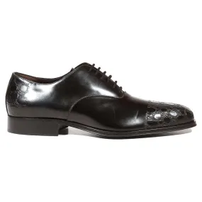 Cesare Paciotti Luxury Italian Men's Designer Shoes Vit Corsaro Black Oxfords (CPM5009)