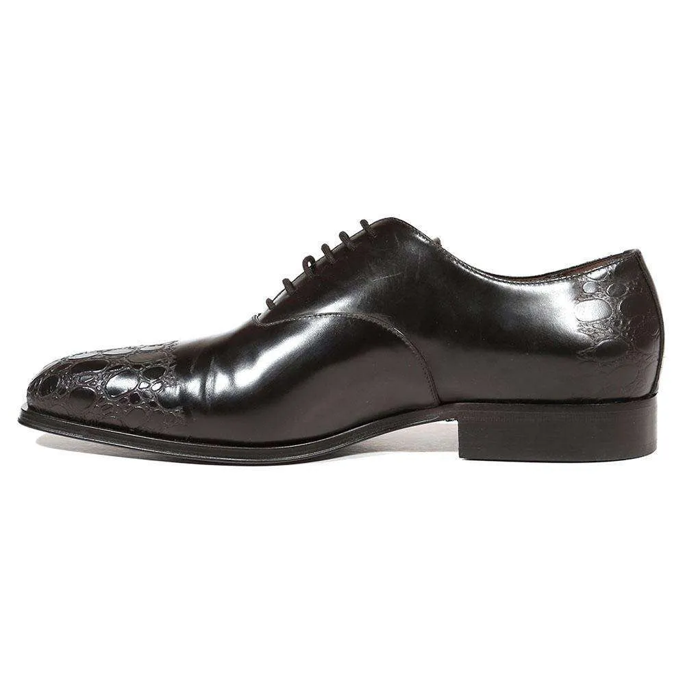 Cesare Paciotti Luxury Italian Men's Designer Shoes Vit Corsaro Black Oxfords (CPM5009)