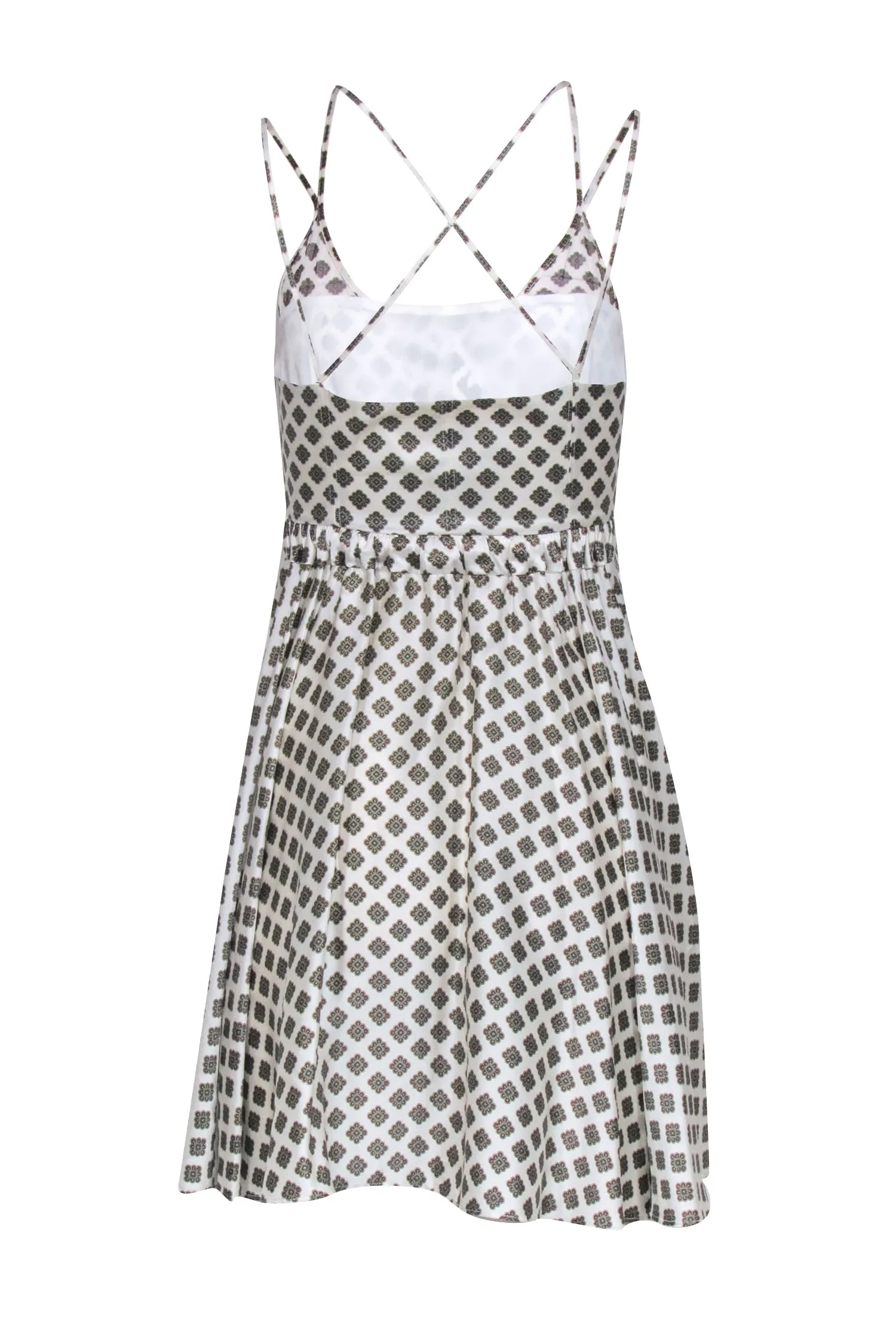 Cinq a Sept - Ivory Sleeveless Geometric Print Dress Sz XS