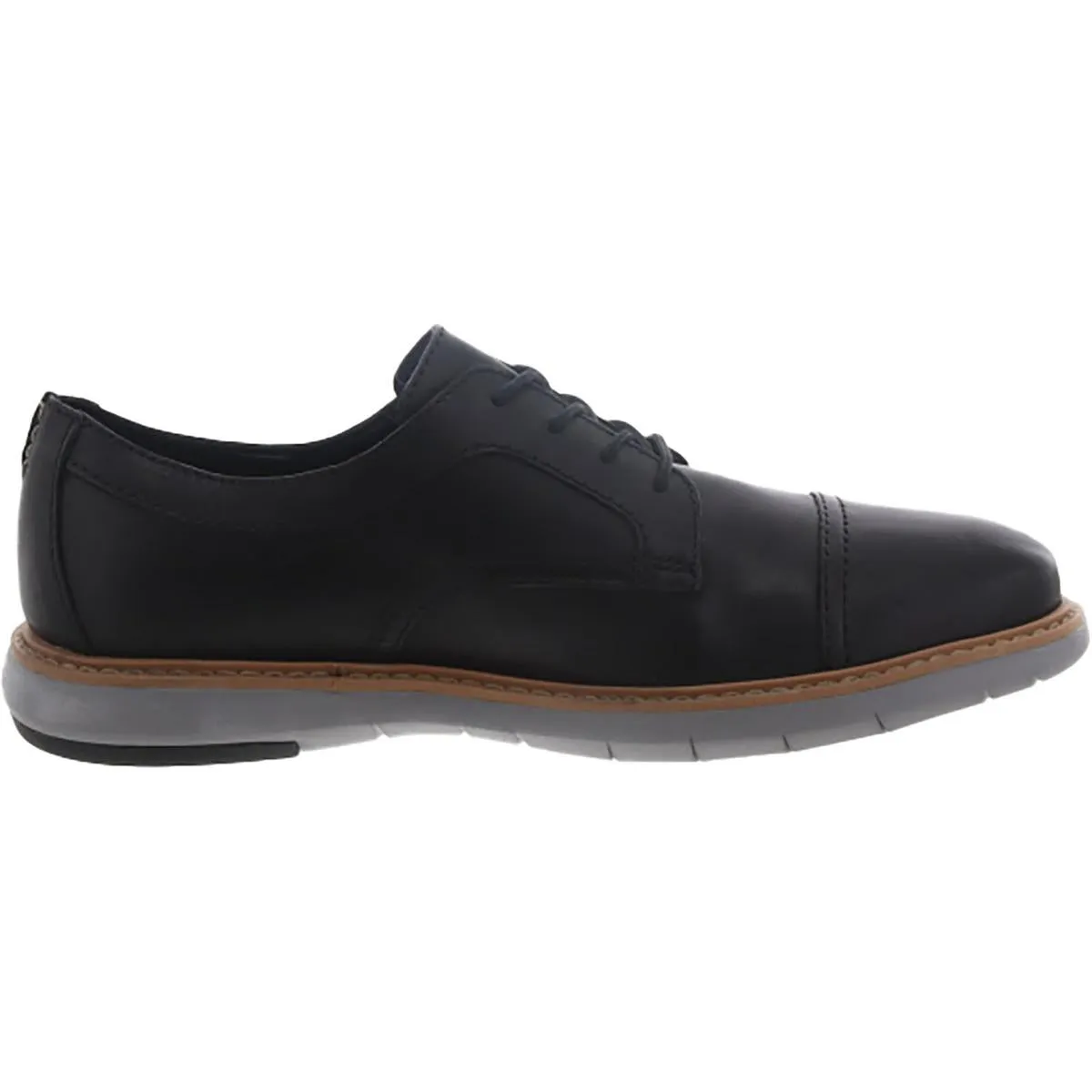 Clarks Mens Draper Cap Leather Lace Up Oxfords