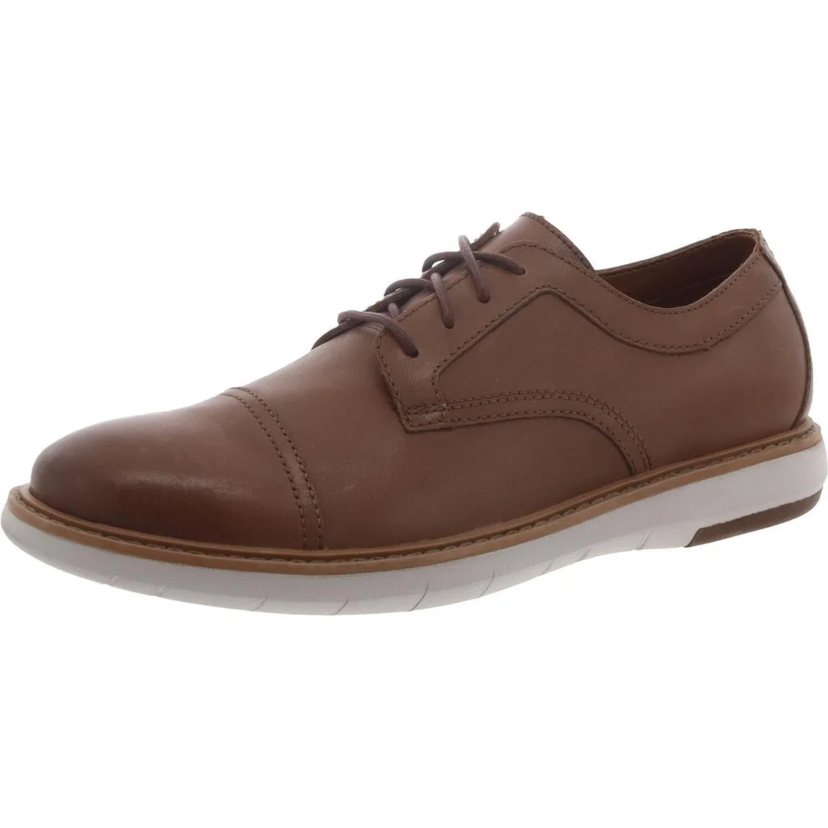 Clarks Mens Draper Cap Leather Lace Up Oxfords