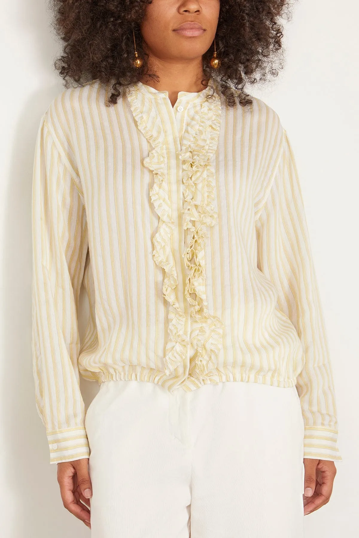 Cool Stripe Blouse in Yellow Shadows