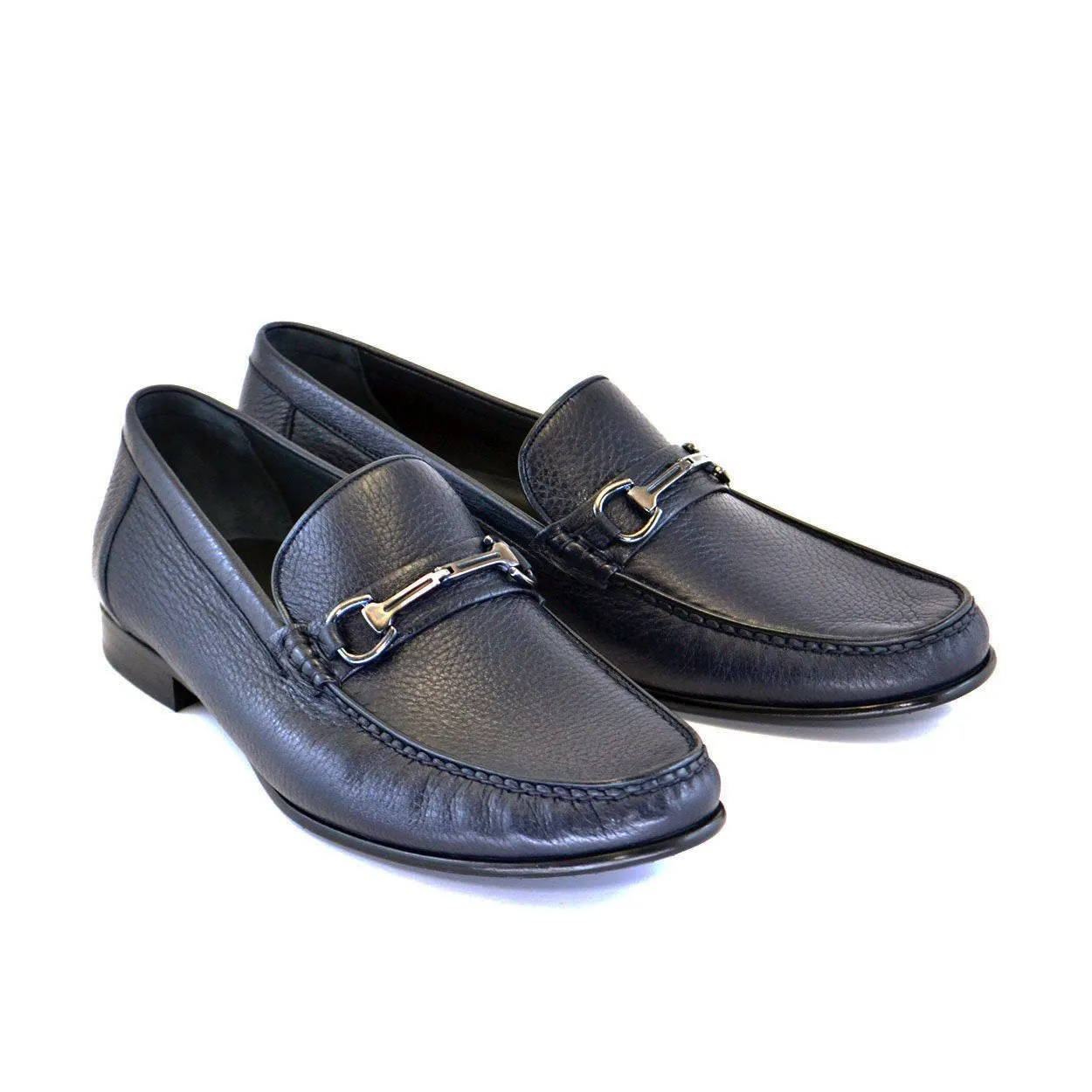 Corrente Men's Designer Shoes Blue Calf-Skin Leather Mocassin Loafers C171-3898HS (CRT1052)