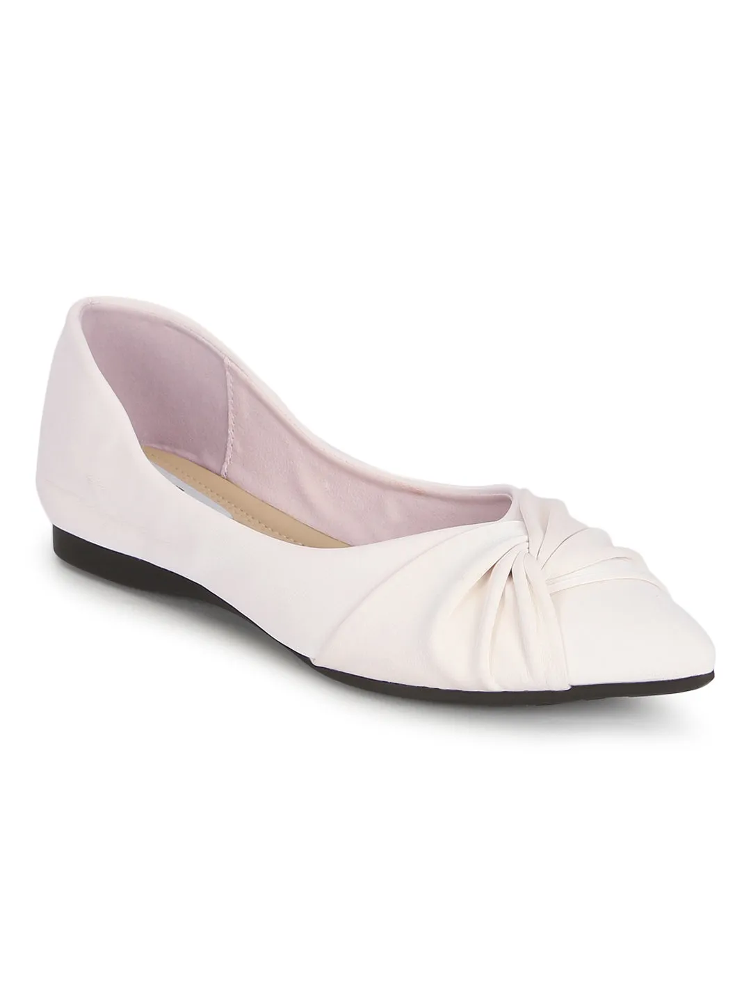 Cream PU Slip-On Stylish Ballerina (TC-RS3647-CRM)