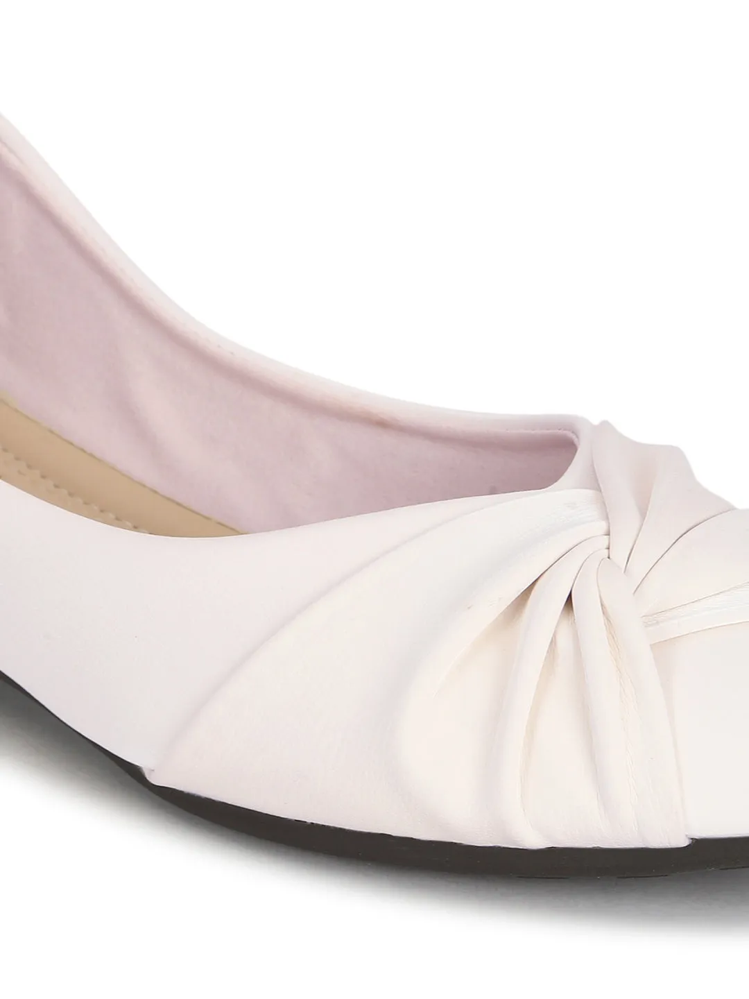 Cream PU Slip-On Stylish Ballerina (TC-RS3647-CRM)