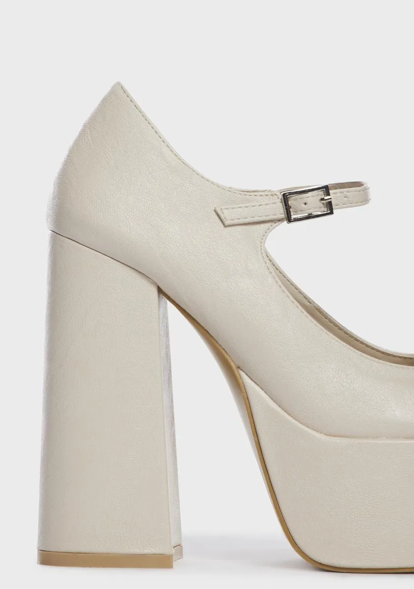 Cream Sweet Attitude Platform Heels