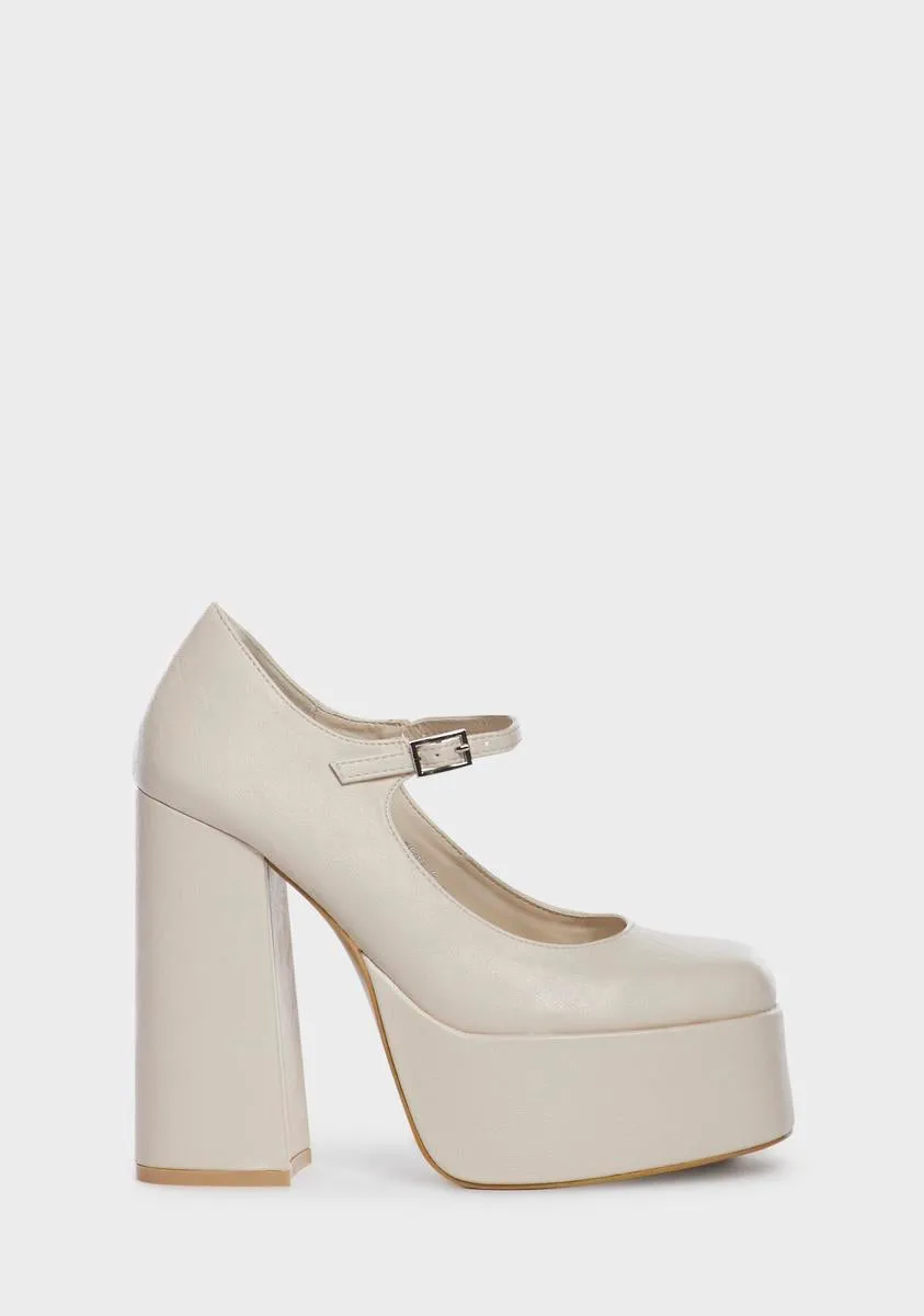 Cream Sweet Attitude Platform Heels