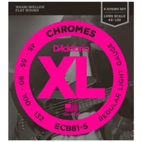 D'Addario ECB Chromes Flat Wound 5 string