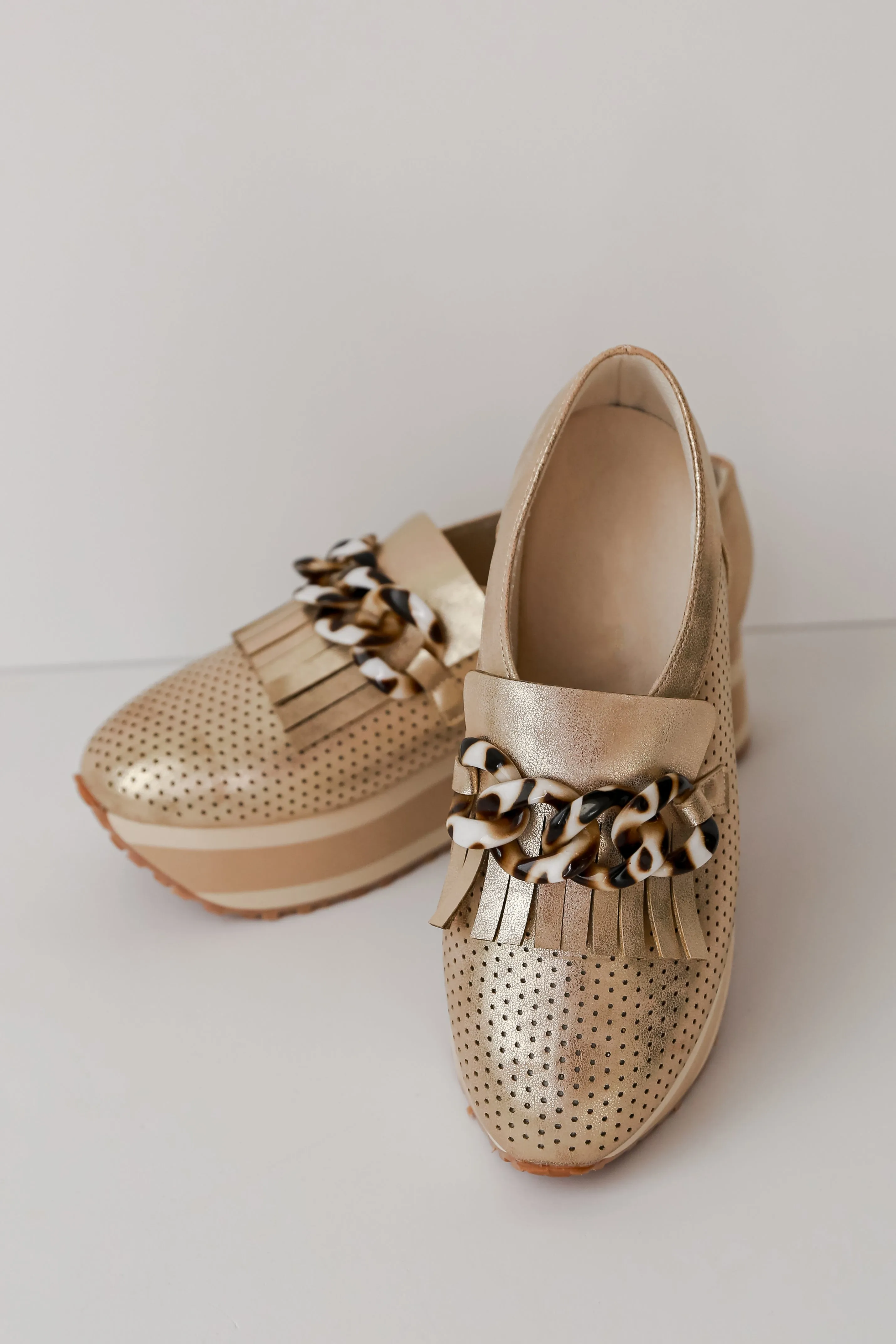 FINAL SALE - Teach You How Gold Platform Sneakers