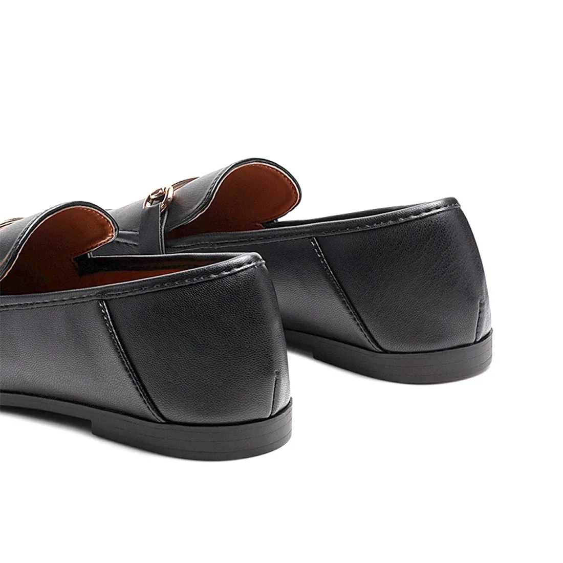 Foldable Synthetic Loafer in Black