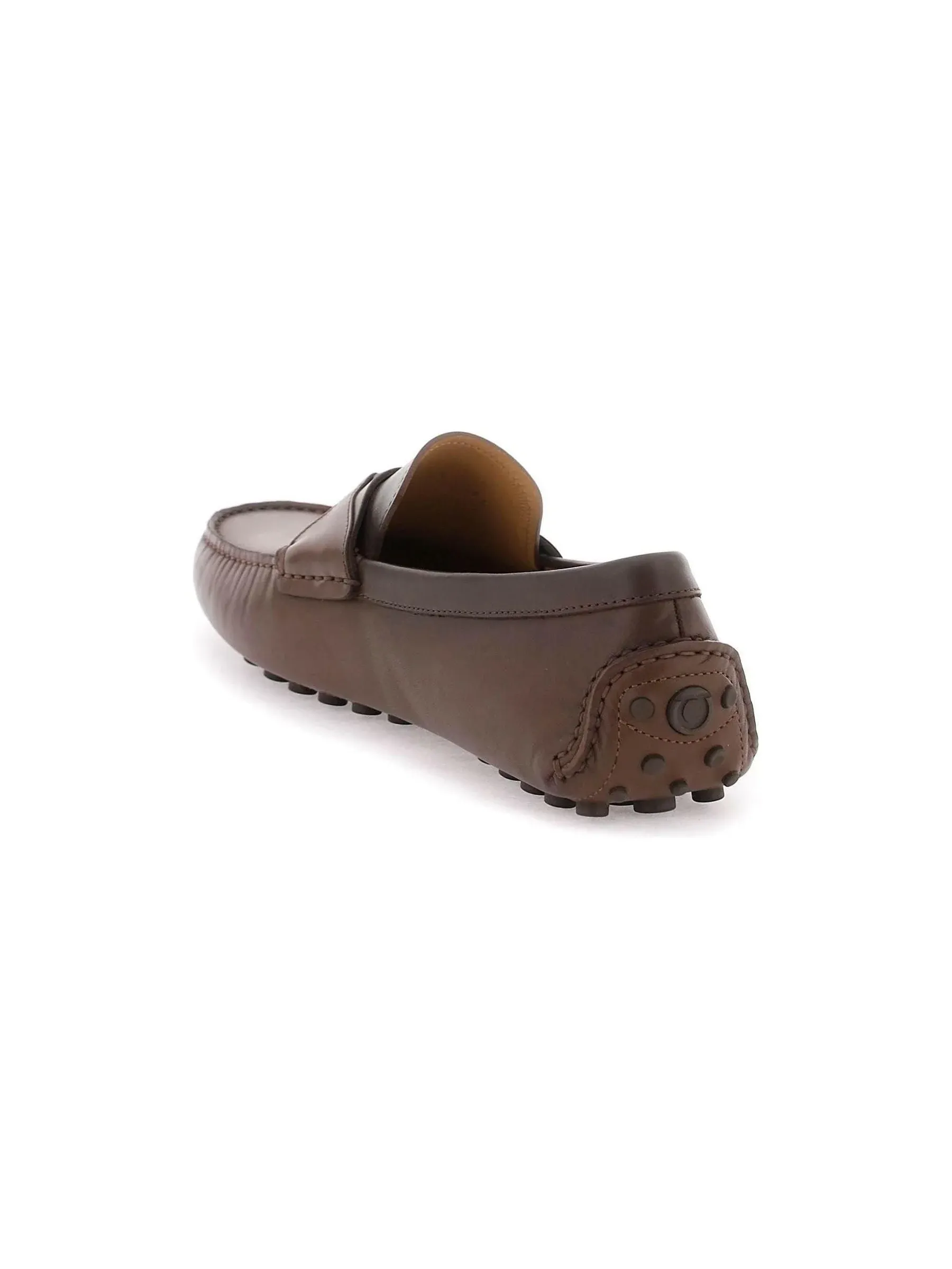 Gancini Pebbled Leather Loafers