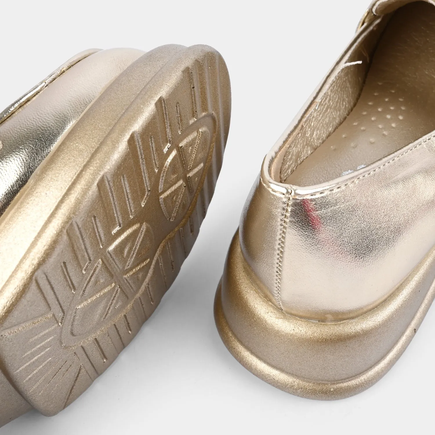 Girls Loafer 703-2-Golden