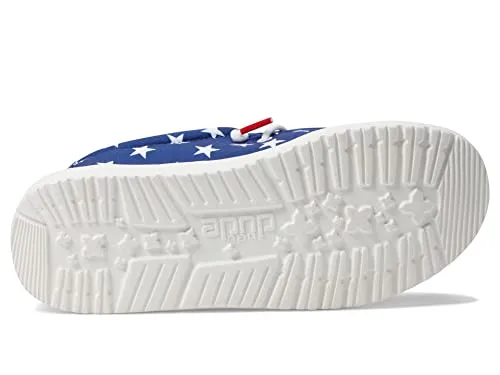 Hey Dude Wally Patriotic Slip-On Casual Shoes (Little Kid/Big Kid) American Flag 5 Big Kid M