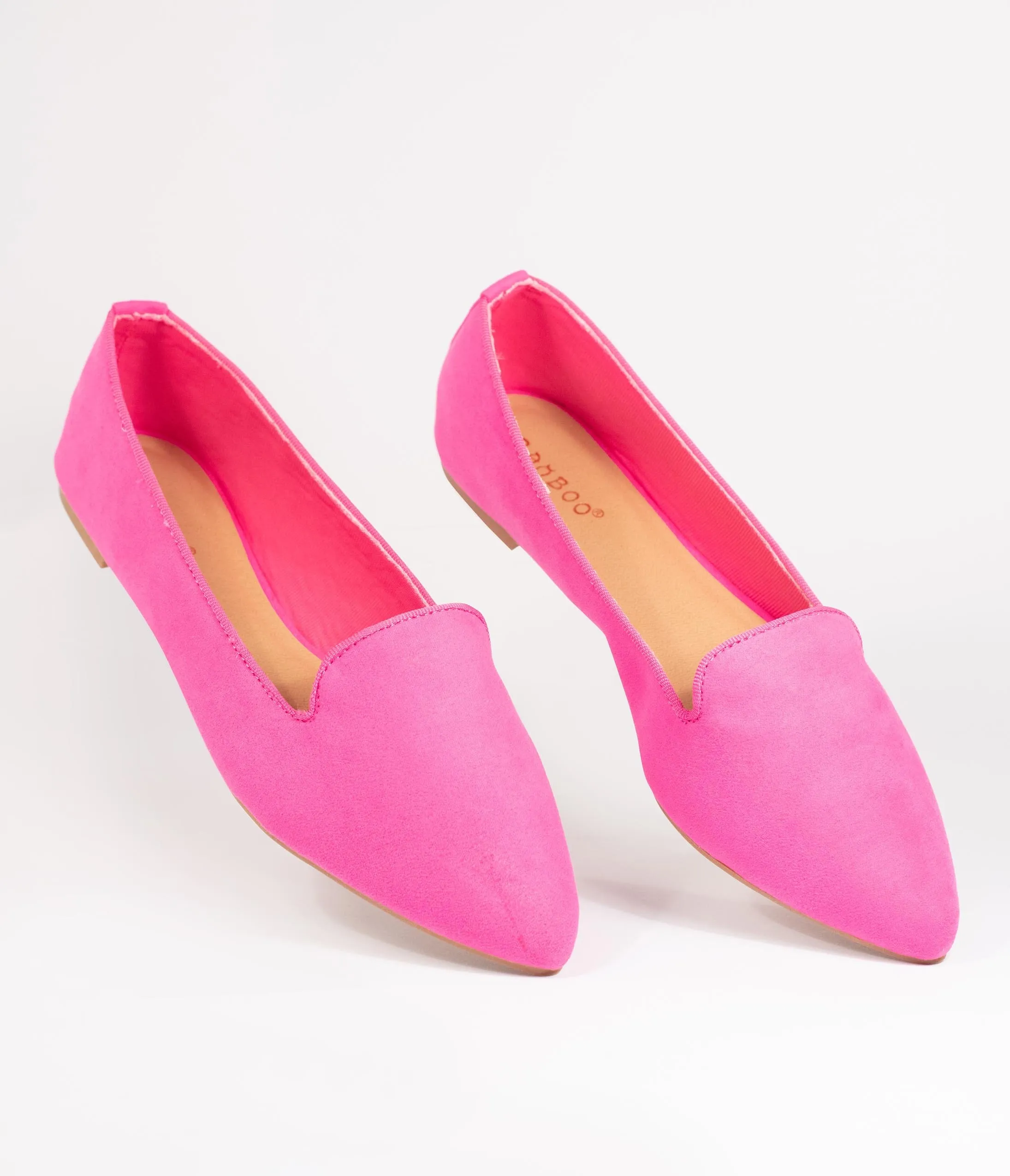 Hot Pink Suede Loafer Flats