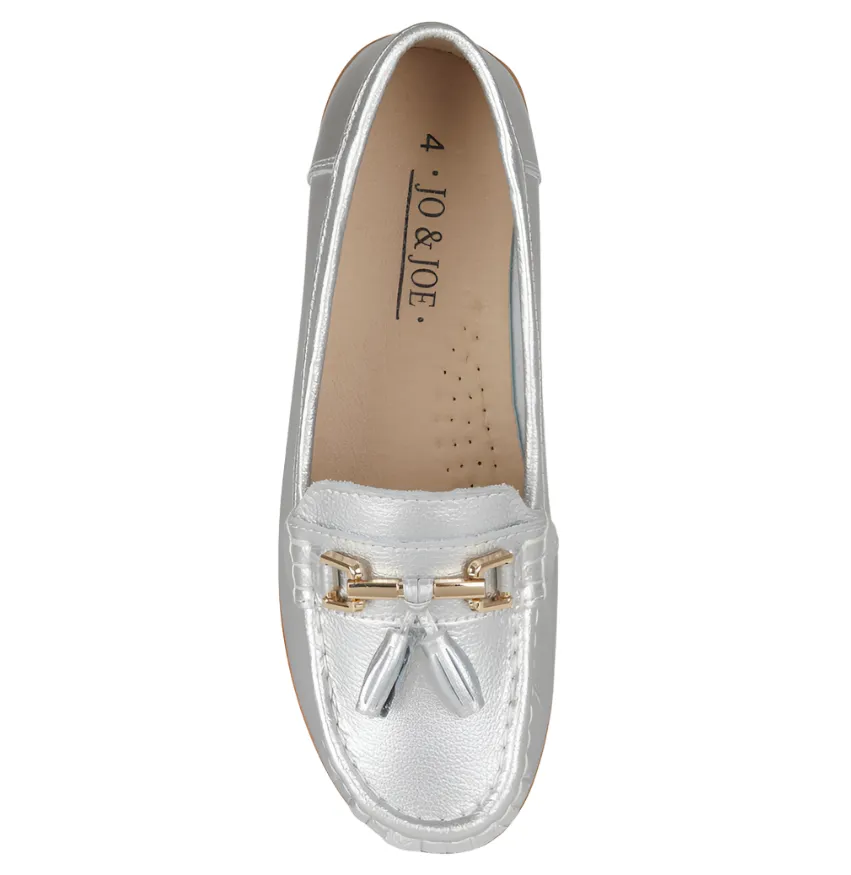 Jo & Joe Womens Loafer Nautical Silver