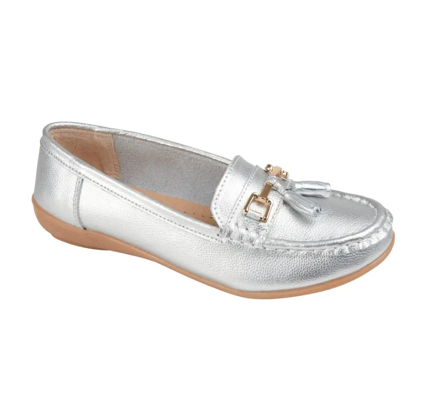 Jo & Joe Womens Loafer Nautical Silver