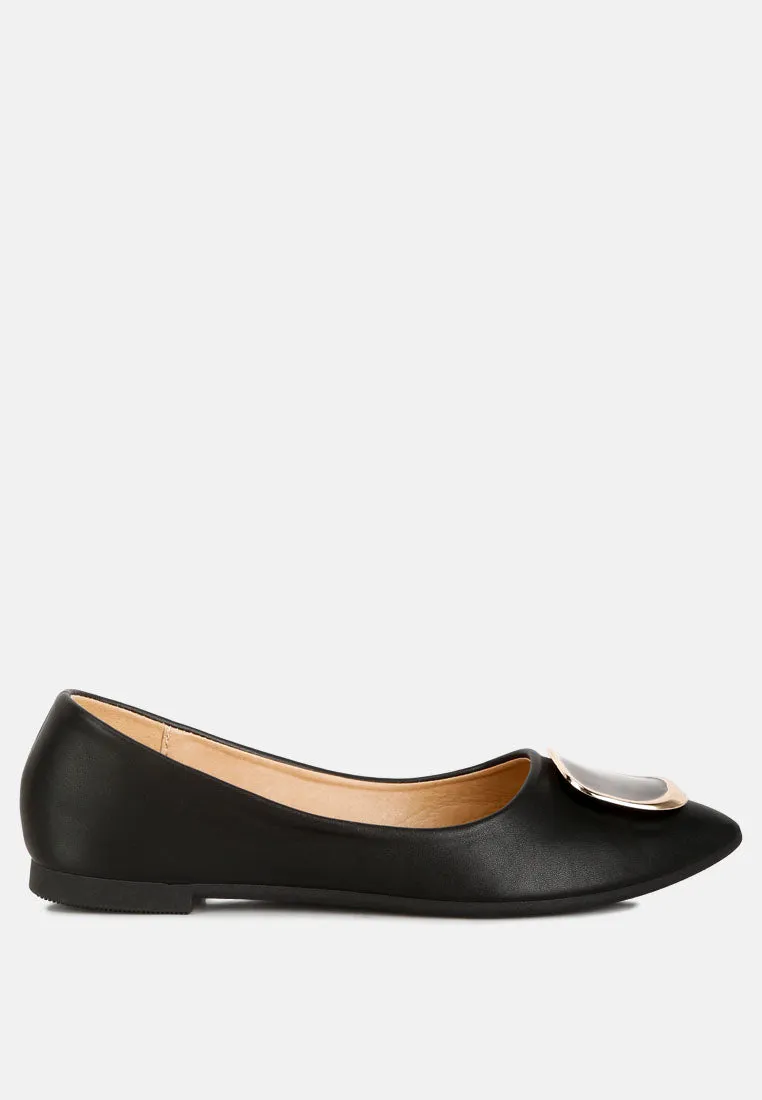 Karder Brooch Detail Ballet Flats