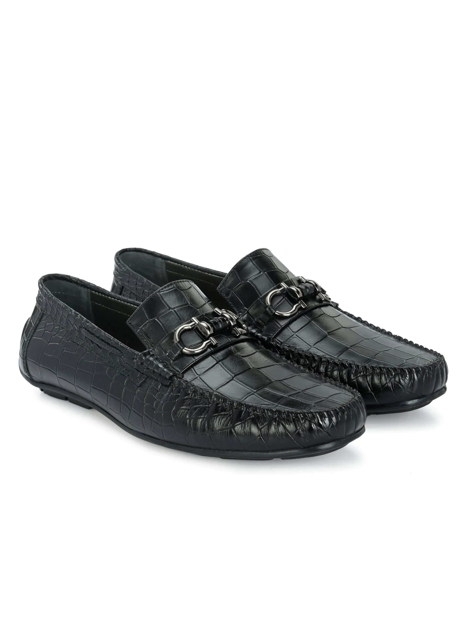 Libson Black Driving Loafers