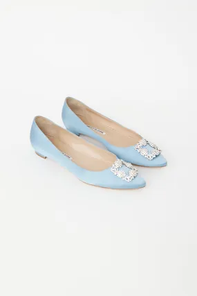 Light Blue Satin Hangisi Flat