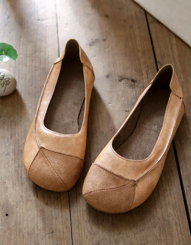 Light-weight Retro Leather Flats for Women