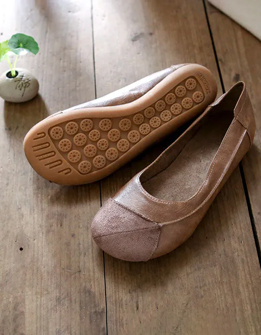 Light-weight Retro Leather Flats for Women